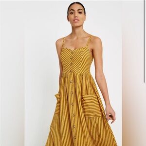 Japna stripe dress medium mustard yellow